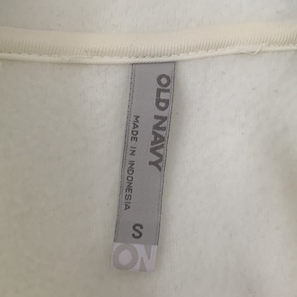 OLD NAVY Fleece Zipped Off-White Jacket Size S - Picture 4 of 9